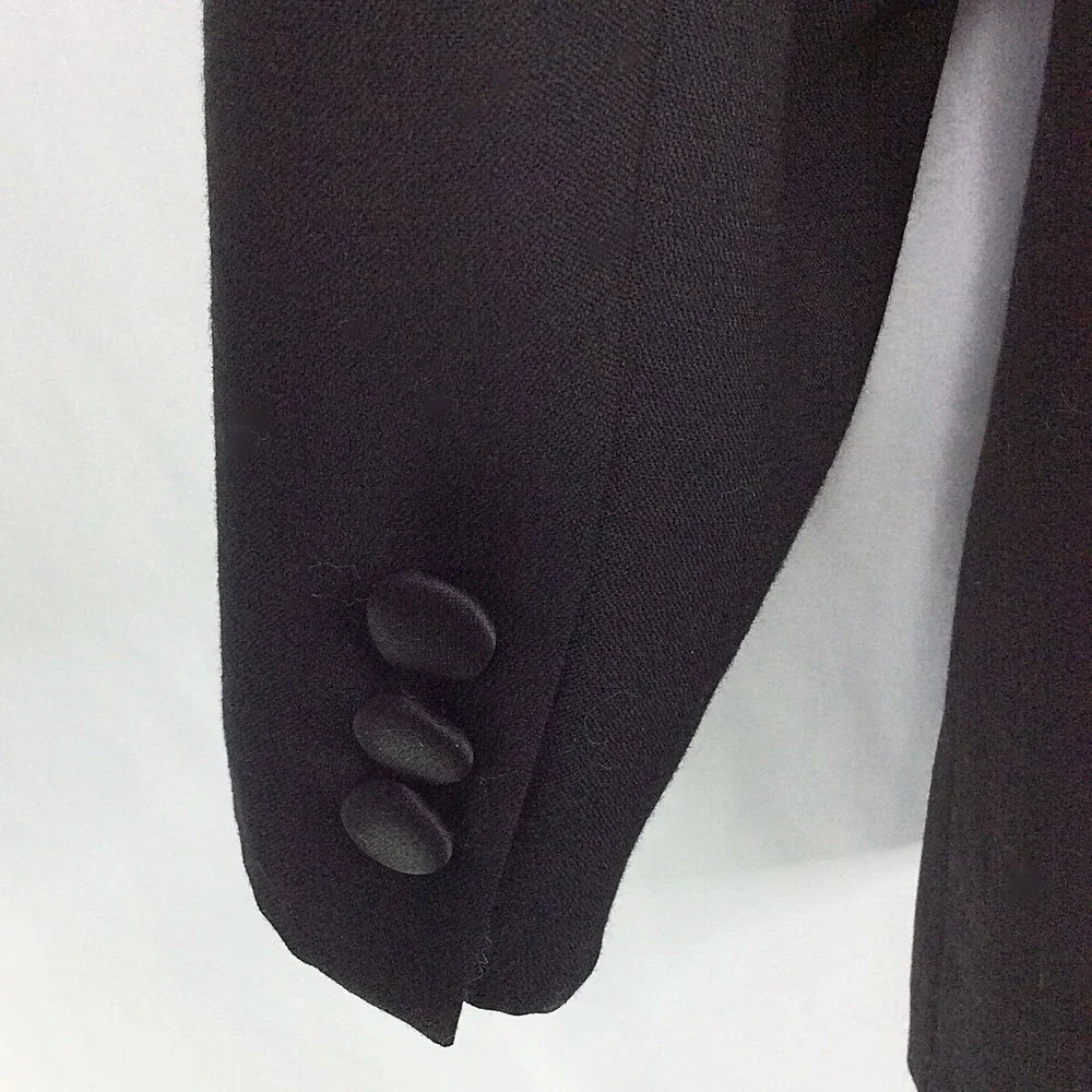 Pierre Balmain Men's Tuxedo Suit Size 43L Black 100% Pure New Wool